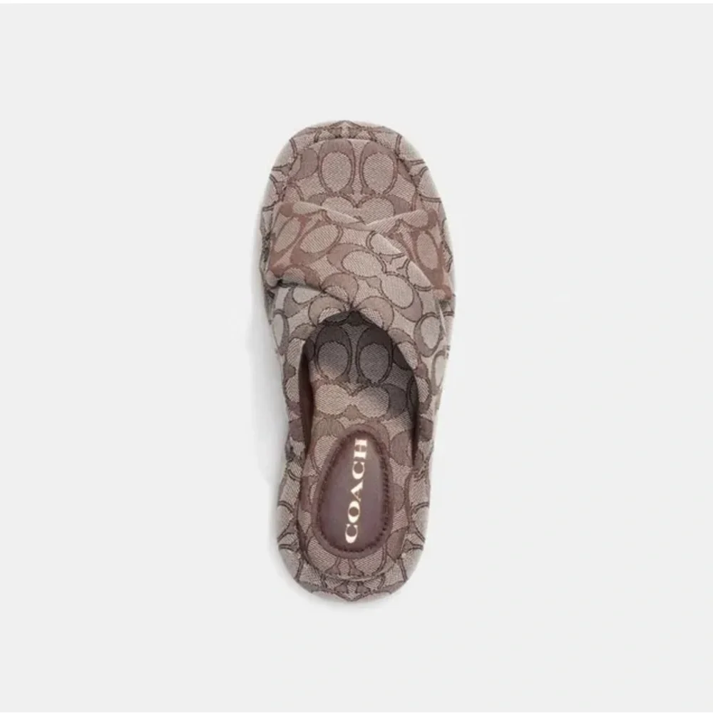 Coach Penelope BubblePlatform Signature Brown Slide Sandals - Picture 6 of 11